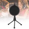 Микрофонная анти-спрей сетка Двухслойный Черный ABS Регулируемый Фильтр со Штативом-Держателем