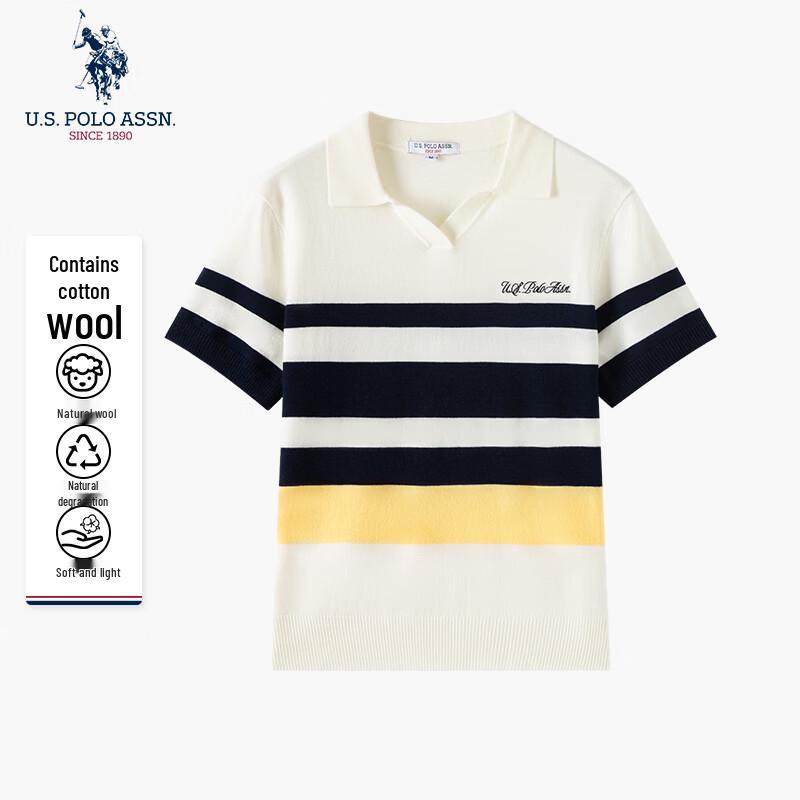U.S. Polo Assn. Женская полоскатая охлаждающая футболка-поло