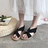Women's Summer Outer Roman Sandals Elastic Strap Cross Flat Casual Sandals