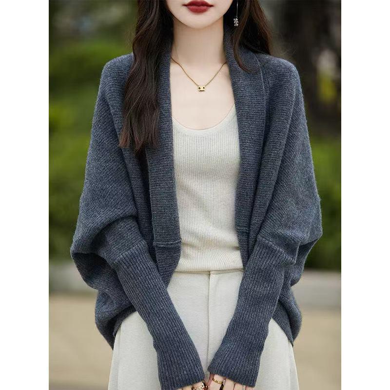 Women's Designer Cocoon Knit Cardigan with Batwing Sleeves - Autumn 2026 Collection