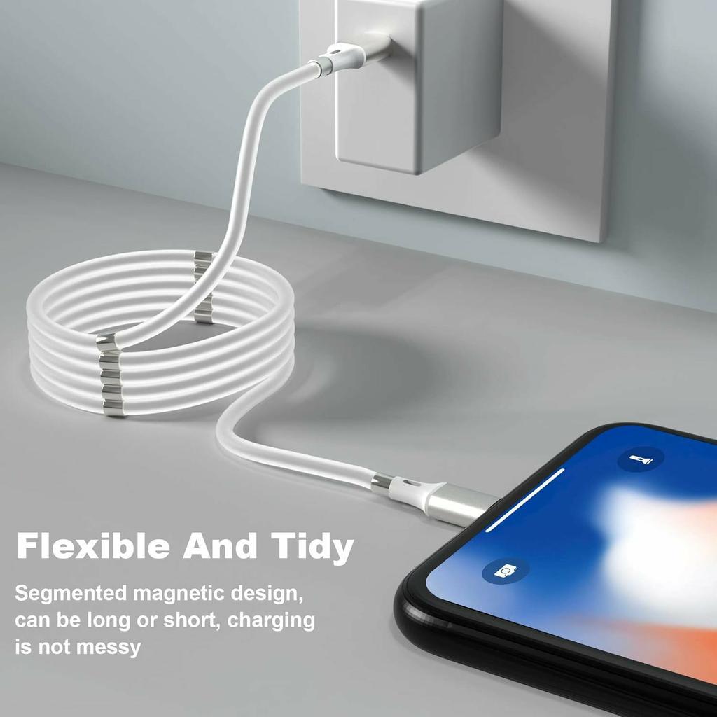 1m 2.4A Fast Charging Cable Magnetic Storage USB-C to USB-C 60W Data Cord