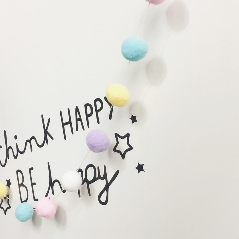 DIY цвет макарон из фетра, веревка, детская комната, палатка, декор, помпон, шар для волос, подвесной кулон, украшение, декор на день рождения