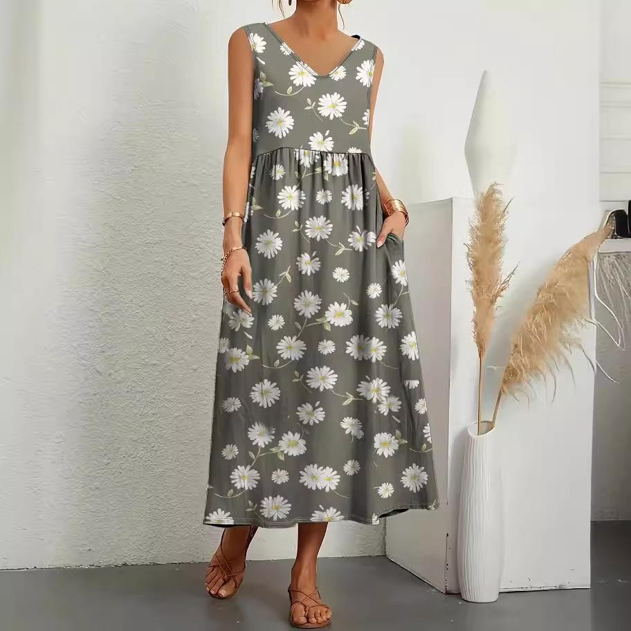 Женское элегантное однотонное платье, летнее, с коротким рукавом и круглым вырезом, в винтажном стиле Харадзюку, из хлопка, удобное, свободное, с карманами, длинное платье