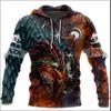 Men Clothes Spring Autumn Casual Loose Sport Hoodies 3D Digital Print Hooded Sweatshirt
