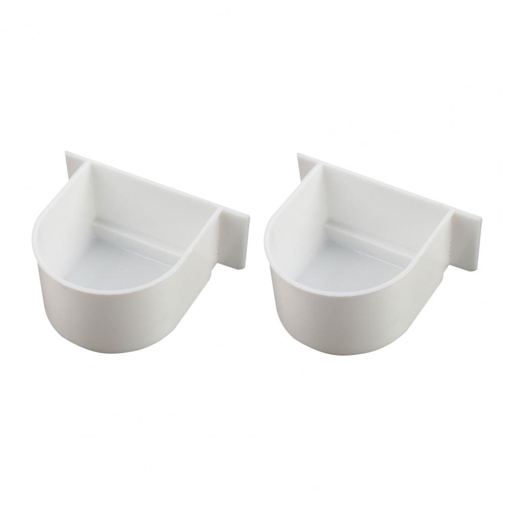 2Pcs Bird Cage Food Boxes Trough Parrot Feeder Hanging Plastic Feeding Cup Cage Food Water Bowl Bird Feeder Pet Accessories