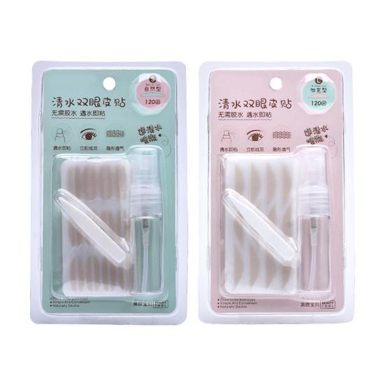 1 комплект двойных лент для век с пустым флаконом-аппликатором, бесклеевой дышащий натуральный невидимый стикер для неровных век