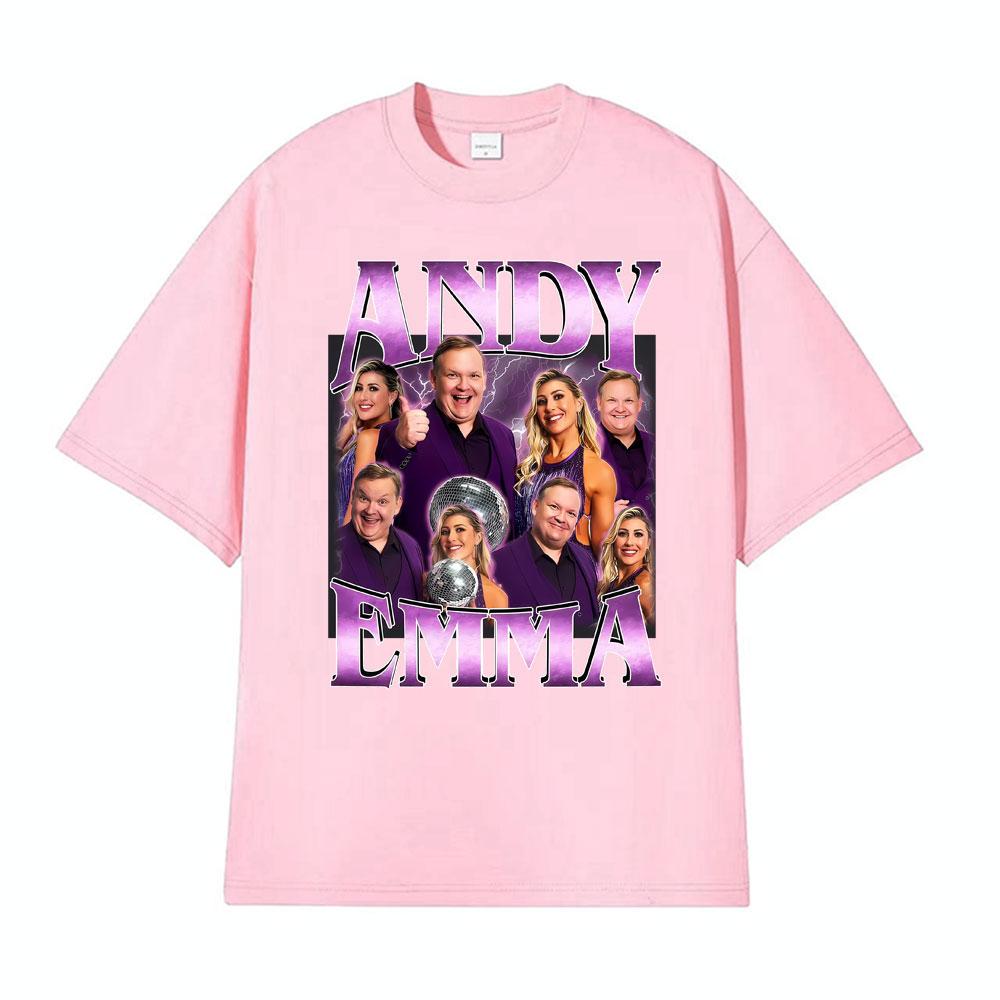 Retro Andy Emma DWTS Funny Dancing with The Stars Tshirt Fan Gift Men Women Clothing Fashion Cotton Short Sleeves Cozy T Shirts