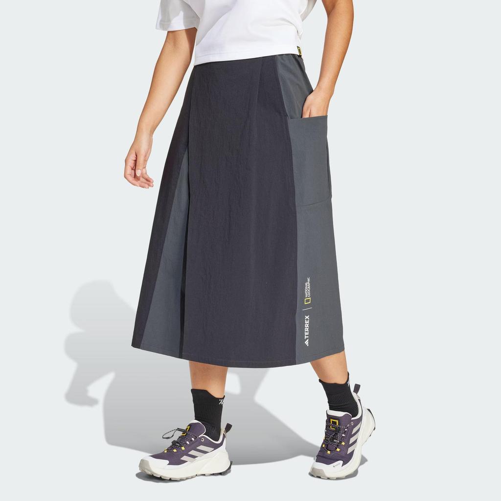 adidas X Национальное Географическое Сотрудничество Terrex Дисней Свободная Универсальная Удобная Ветрозащитная Повседневная Длинная Юбка Женские Юбки Черный JD5843