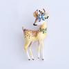 Blucome Fashion Alloy Drop Oil Sika Deer Brooch Cute Animal Women Suit Pin Clothing Accessories