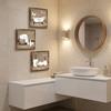 3Pcs Vintage Bathroom Wooden Plaques 2 Flat Restroom Hanging Ornament  Home Bathroom