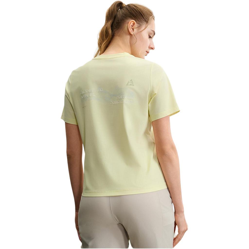 Fila Explorer Outdoor Basic Simple Round Neck Knitted Short Sleeve T-Shirt Women Tops Tender-Sprout-Yellow A11W527102F-YE