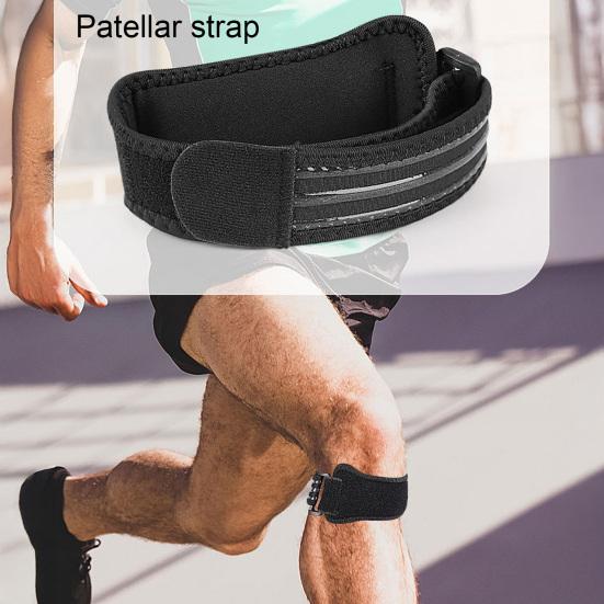 Knee Strap with Adjustable Compression for Patellar Tendon Support Ergonomic Silicone Pad Anti-Slip Design Knee Support Band