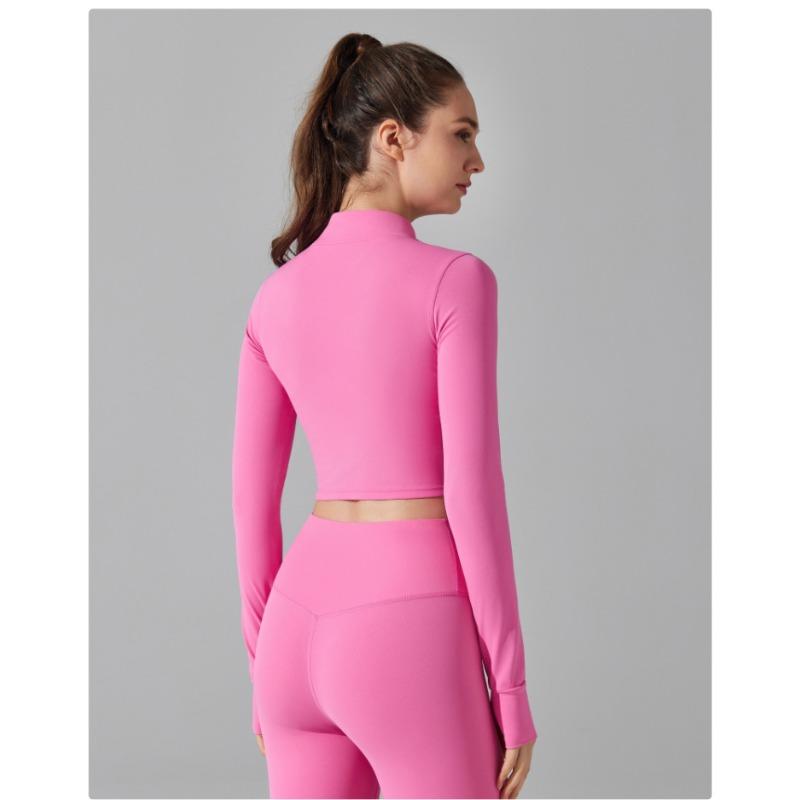 Женский осенний топ для фитнеса с длинным рукавом на молнии для занятий йогой