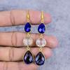 White Topaz, Amethyst Gemstone 925 Sterling Silver Jewelry Earring 2.99" M-2641