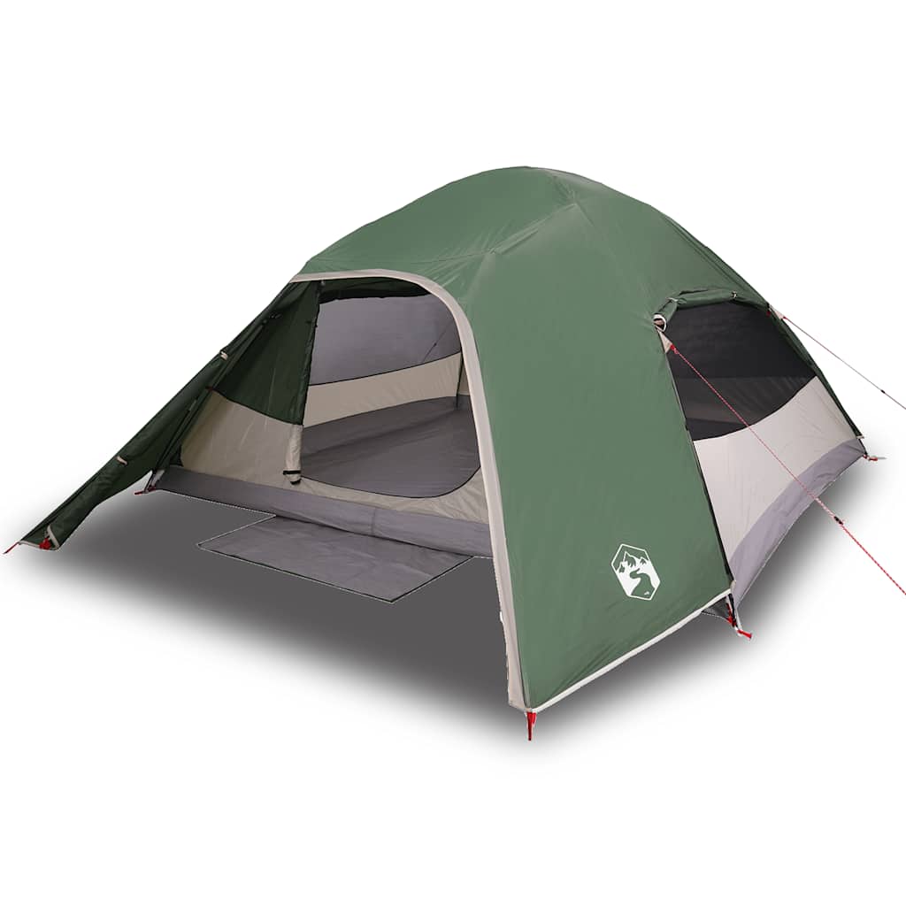 Dome Camping Tent for 4 Persons Green Waterproof