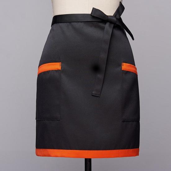 Фартук повара полудлинный с карманами однотонный шнурованный дышащий не мнется кухонный фартук для готовки