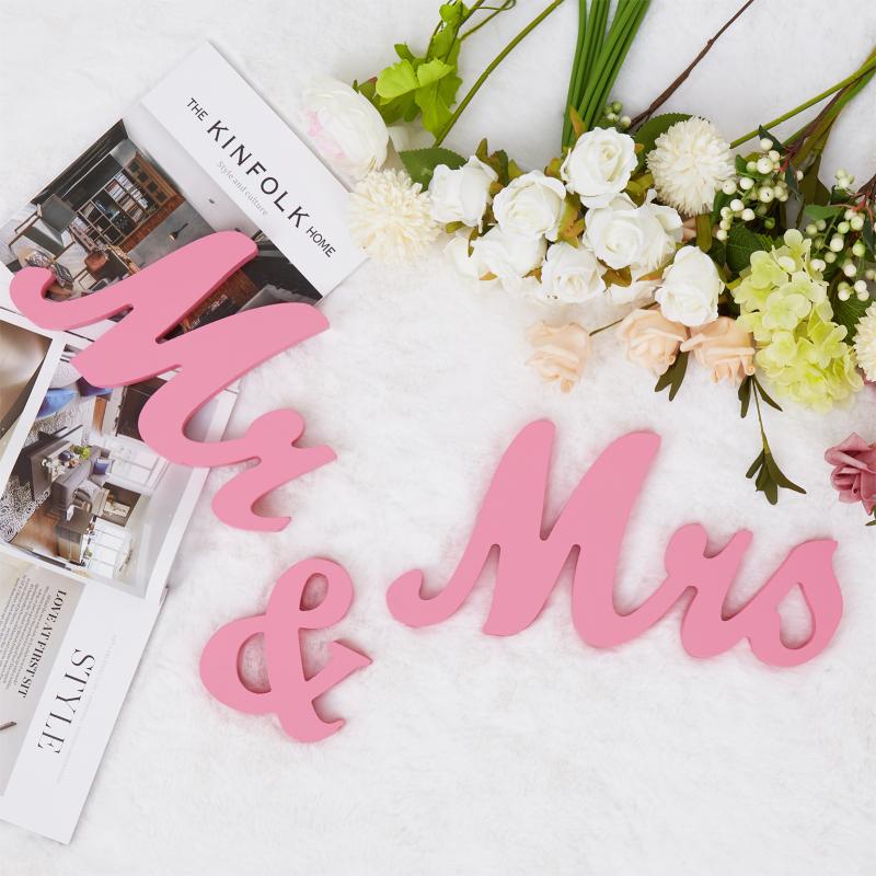 1 Set Wooden Mr  And  Mrs  Letter  Ornament Wedding Props Large Photography Props