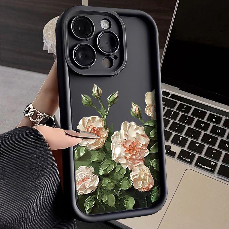 Ретро Классическая Масляная Живопись Цветочный Чехол Для Iphone 17 Pro Max 16 15 14 13 12 11 Pro Max 17 Air 16E 1 Plus Конфетный Матовый Чехол Capa