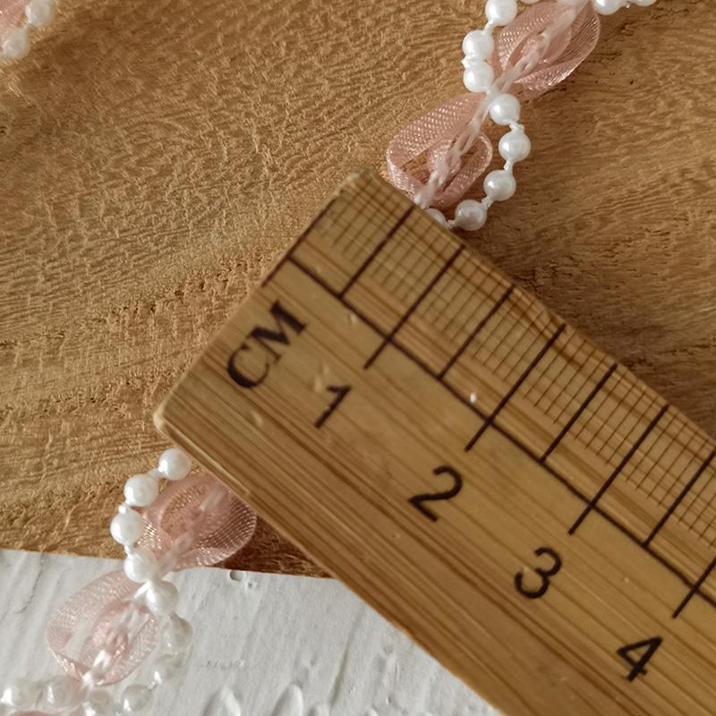 Lolita Lace Bead Ruffled Lace Fabric Pleated Edging Satin Ribbon Diy Baby Clothing Skirt Curtain Furniture Decoration Lace Trim