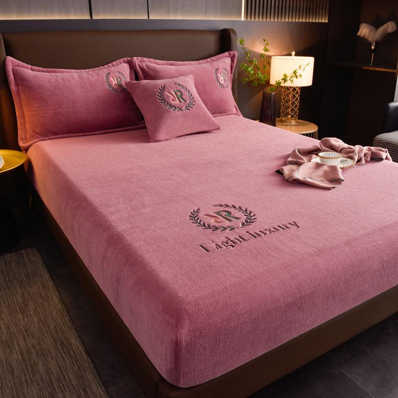 Мягкая плюшевая простыня, однотонная фланелевая простыня на резинке, защитный чехол для матраса, бархатное покрывало, наматрасник