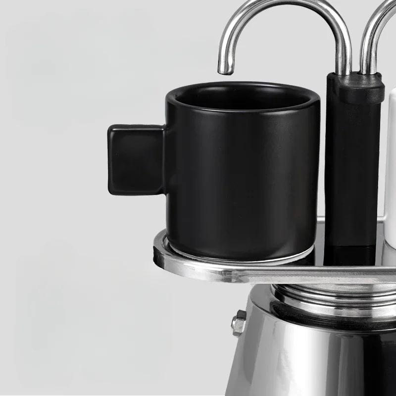 Кофеварка с двумя головками, кофеварка для мокко-эспрессо, кофейник с двумя трубками, кофемашина из нержавеющей стали для приготовления мокко, классические инструменты для итальянского кафе