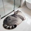 3D Cute Cat Shaped Diatomite Bath Mat Super Absorbent Non-slip Quick Dry Bathroom Doormat for Cat Lover Home Decor Gift