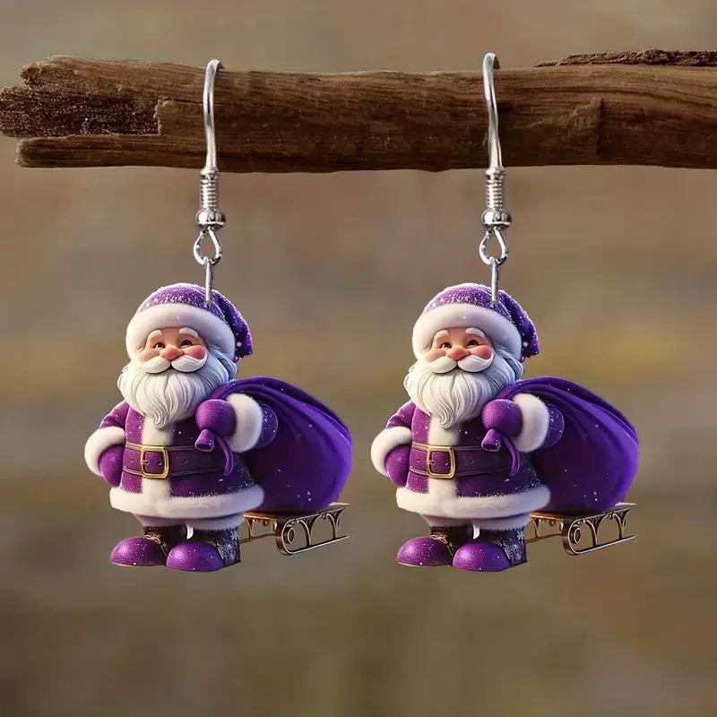 Cross-border hot sale Santa series earrings Fun Christmas Day atmosphere Cartoon Santa earrings