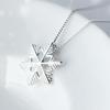 Mori Style Fresh Leaf & Snowflake Pendant Clavicle Necklace