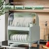 Очень большая кухонная двухъярусная сушилка для посуды с крышкой