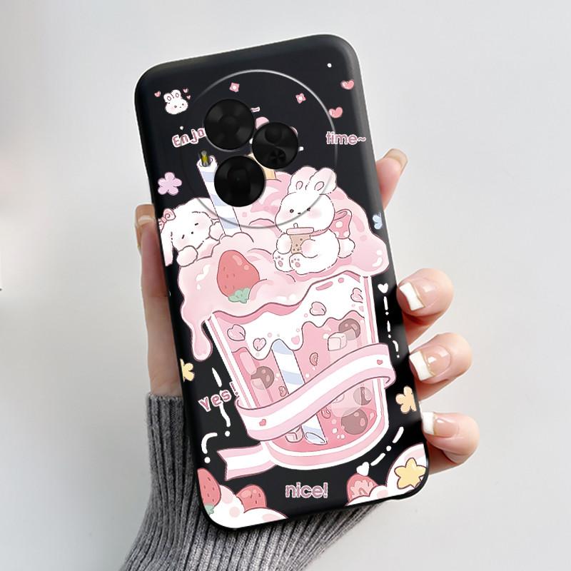 Для TCL NxtPaper 60 Ultra Чехол Роскошный Милый Кролик Любовь Забавный Черный Матовый Мягкий ТПУ Задняя Крышка Для Чехла Телефона Nxt Paper 60 Ultra