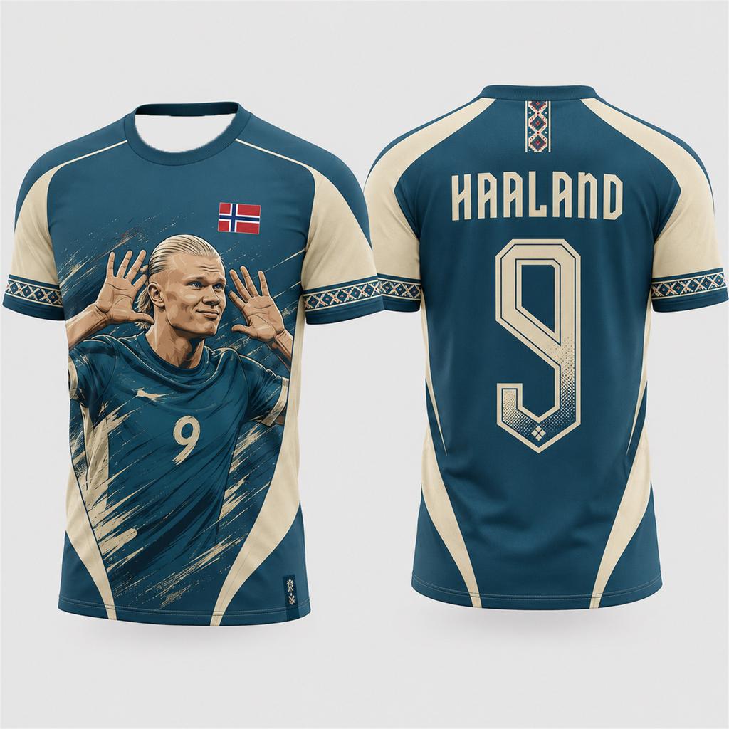 Haaland Commemorative Men Or Kid Football Jersey Athletic Soccer Shirt Outdoor Practice Running and Sports Activities