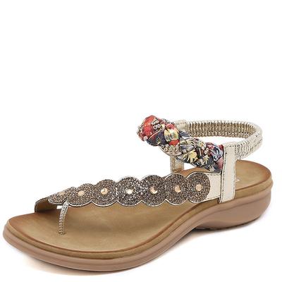 Модная женская обувь 2024 модные сандалии женские с ремешком и пряжкой новые повседневные сандалии с бусинами женские горячая распродажа сандалии на танкетке с открытым носком