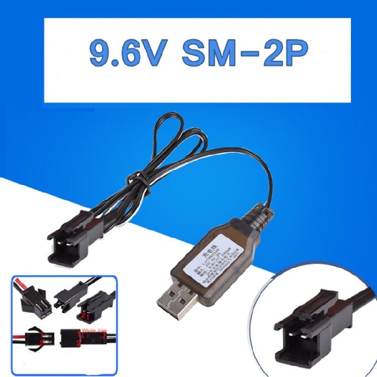 Зарядное устройство USB для аккумуляторов 9,6 В 200 мАч NiMh/NiCd, комплекты с разъемом SM 2P, USB-кабель для зарядки