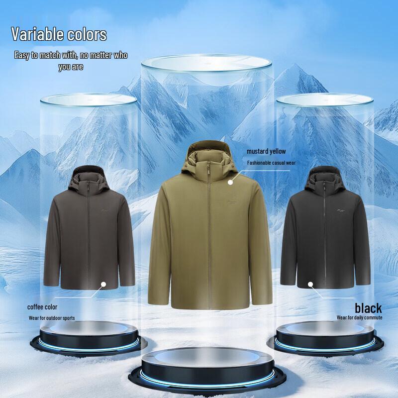 HLA Men's Lightweight Hooded Down Jacket