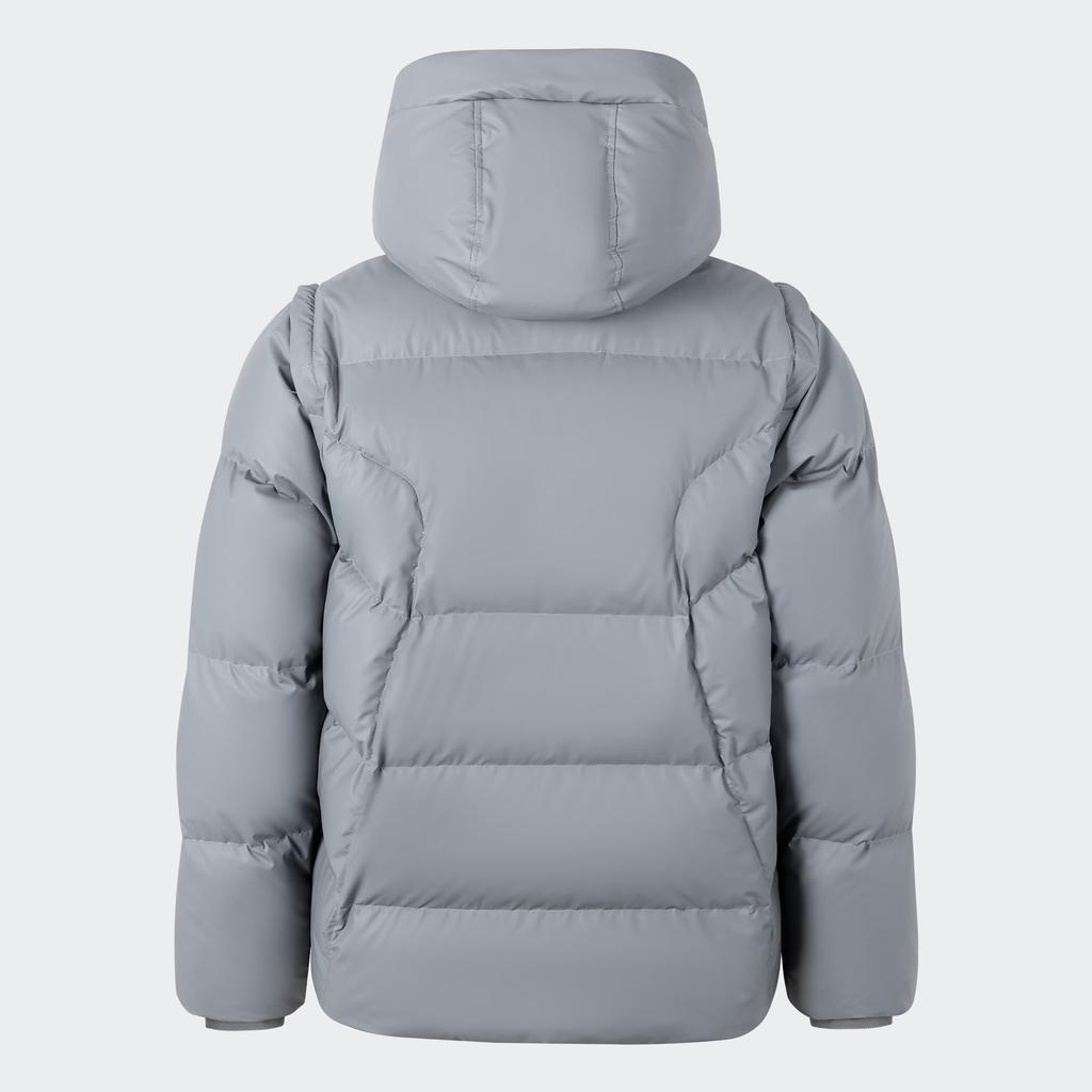 Adidas Оригинальная теплая спортивная куртка-пуховик ADC 2 в 1 DJ M со съемным капюшоном, мужские куртки светло-серого цвета JW1365