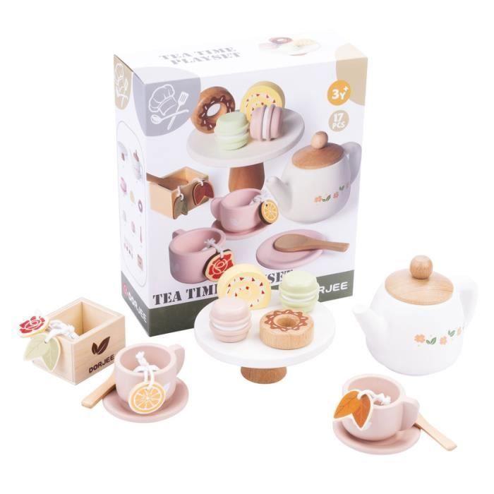 Wooden Tea Set - Pretend Play - 17 Pieces - For Children +3 Years - Safe and Durable
