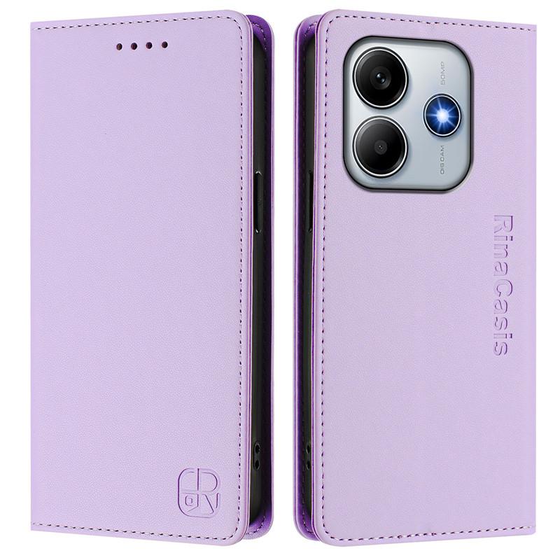 Роскошный антивор-кошелек флип-чехол для телефона Xiaomi Redmi Note14 4G Note 14 13 12 Pro Plus 5G кожаные чехлы однотонная сумка