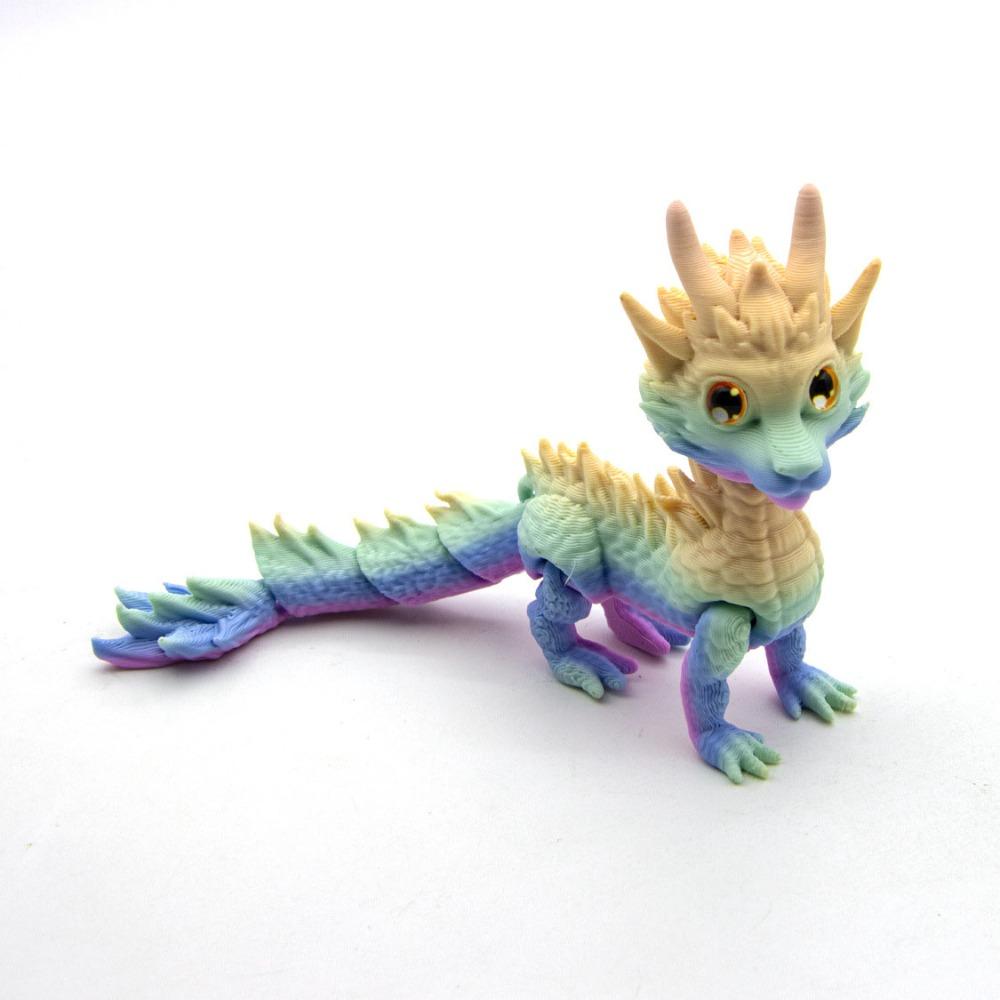 Home Office 3D Printed Dragon Long Haired Dragon Action Figure Dragon Model Toy  Desktop Ornament