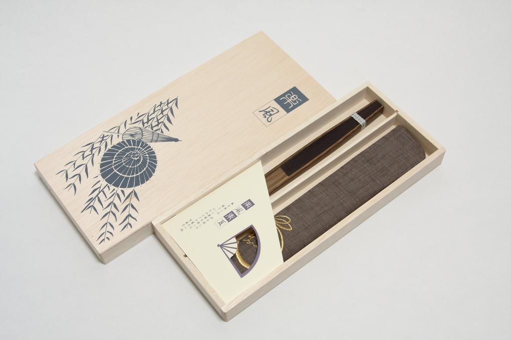 Сумка для вентилятора Shibu Kyoto Craftsman Handmade, деревянная коробка [Hasegawa] Вентилятор Kyoto, веер, в комплекте, (коричневый)