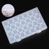 Clear Plastic 28 Slots Nail Art Tools Jewelry Display Storage Box Case Organizer