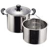 New Danran H-5876, 22cm Stainless Steel Pasta Pot with Glass Lid, Induction Compatible, Silver
