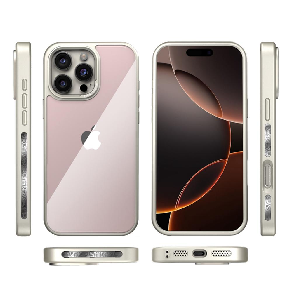 For iPhone 16 Pro Max Case Compatible with MagSafe Metal Lens Frame TPU+Acrylic Phone Back Cover