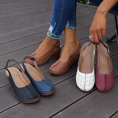 Женская обувь, Широкие и пухлые ноги, Летняя обувь для мам, Перфорированные босоножки, Босоножки с мягкой подошвой, Пляжная обувь