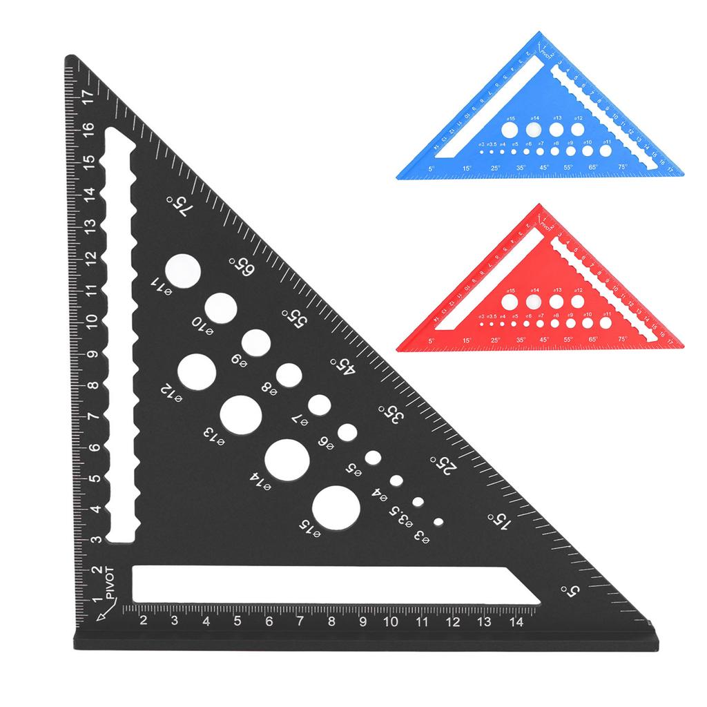 7-дюймовая треугольная линейка, метрический стропильный угольник, 90-градусная линейка, транспортир, алюминиевый сплав, деревообработка