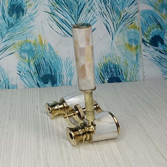 Латунные перламутровые очки La Dauphin, бинокулярная подзорная труба, телескоп, декор для дома и офиса