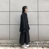 Women's Blouse Asymmetrical Japanese Style Top Streetwear Punk Cool Black Shirt Oversize Long Sleeve Button Up Alt Clothes