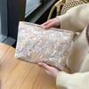 Эстетичная цветочная косметичка, косметичка большой емкости, застежка-молния, водонепроницаемая женская дорожная косметичка, органайзер для косметики