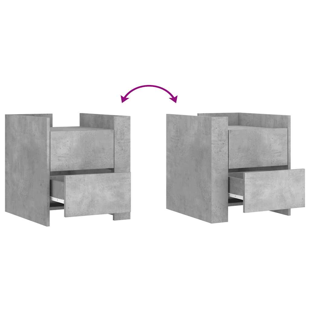 Nightstand Concrete Gray 45 x 50 x 50 cm Particleboard