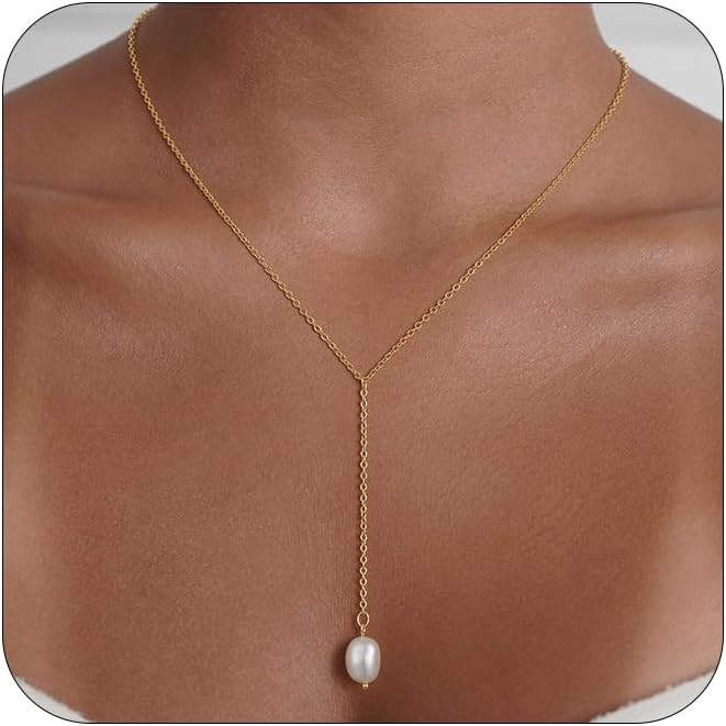 Gold Pearl Necklaces for Women - White Pearls Jewelry Gifts Wedding Bride Bridesmaid Jewelry