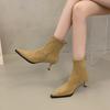 Осенний Новый Стиль Женские Винтажные Ботильоны с Острым Носком Дизайнерские Туфли на Тонком Низком Каблуке Современные Короткие Ботинки Zapatos De Mujer